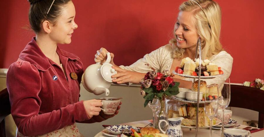 Afternoon Tea at The Regency Tea Room - The Austen touches: period decor, character style, and the hourglass moment