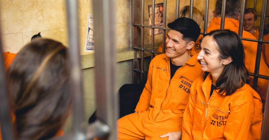 Brighton: Alcotraz Immersive Prison Cocktail Experience - Dressing for the role: orange jumpsuit photos and fun pressure