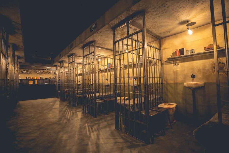 Brighton: Alcotraz Immersive Prison Cocktail Experience - The cast at work: Warden, Guards, and Inmate Cassidy
