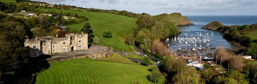 Devon: Watermouth Castle Entry - Hobbledown Bay and the Play Village, the heart of the outdoor playground