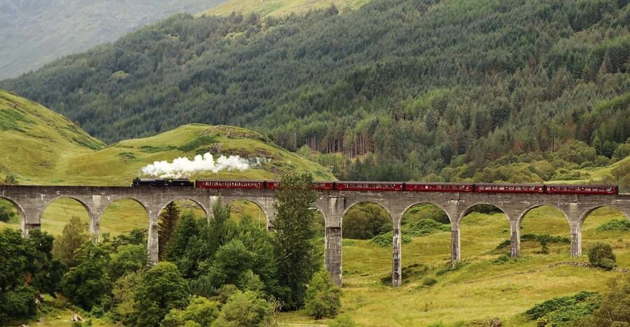 Edinburgh: Glenfinnan Viaduct, Glencoe & Fort William - Pitlochry on the way back, plus the return through the Forth Rail Bridge area