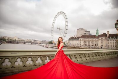 Flying dress professional photoshoot with pro photographer