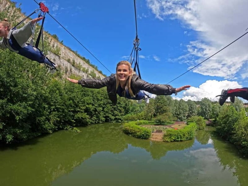 Kent: England’s Longest Zip Wire – 720m Flight over Quarry - Flying headfirst over Bluewater: what this zip wire day is really like