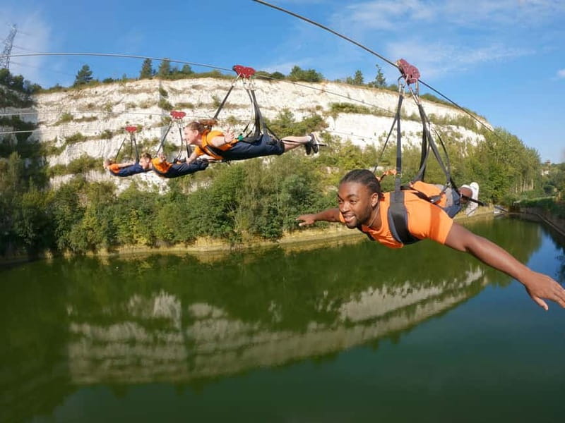 Kent: England’s Longest Zip Wire – 720m Flight over Quarry - The harnessing and safety briefing, the part that makes the thrill possible