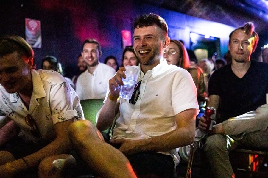 London: Bottomless Brunch Comedy - The Ding Dong Gong Show - The bear pit atmosphere: what it feels like once the room gets going