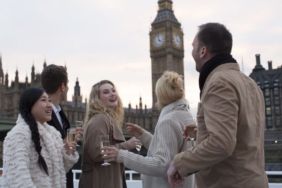 London: River Thames Evening Cruise with Bubbly and Canapés - Upstairs deck or indoor saloon: where to sit for best views and comfort