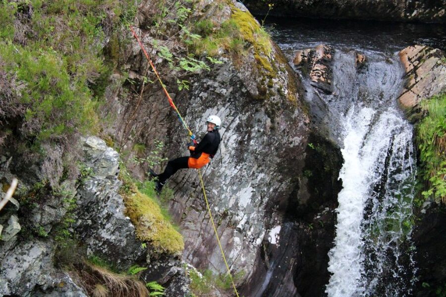 Roybridge, Lochaber: CANYONING - Laggan Canyon - The 3-Hour Laggan Canyon Run: Scrambles, Slides, Jumps, and a Double Waterfall Abseil
